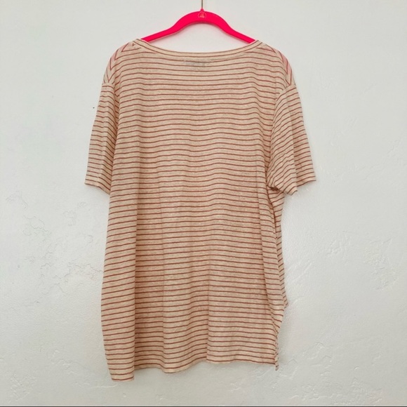 All Saints Large Striped Unique Detail Tee Top Shirt t-shirt - Picture 6 of 7